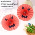 Halloween pumpkin face pleated paper fan for party decoration, orange-red 29.2 cm - Halloween Paper Fan