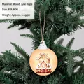 Vintage wooden gingerbread house Christmas tree ornament hanging decoration with hemp rope - Gingerbread House Style