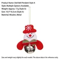 Snowman plush bell ornament featuring a red hat and striped bow for Christmas tree decor - Red Snowflake Hat Snowman Style (A)