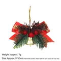 Christmas bell ornament with red bow, pine cones and berries for tree decoration - Red Bow Style (A)