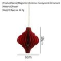 Roter 3D-Papierwaben-Weihnachtslaternen-Anhänger für die Weihnachtsdekoration 10 cm - Rote Zwiebelform / H10cm B8cm