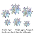3D holographic Christmas snowflake hanging decorations 6-piece set, paper material - 3D Snowflake Hanging Ornament / Set of 6 / Holographic