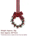 Christmas wreath with red black buffalo plaid bow for indoor holiday door decoration - Red and Black Plaid Style