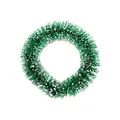 Miniature green sisal Christmas wreath with realistic white snow frost decoration - 3CM Diameter / Green