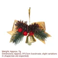 Festive Christmas bell ornament featuring a gold bow and red berries for tree decoration. - Gold Bow Style (C)