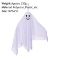 Hanging white polyester Halloween ghost decoration with friendly face and glowing LED - Style F Ghost (MMZ1)