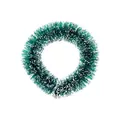 Mini green Christmas sisal wreath with snow flocking effect for holiday hanging decoration - Regular Fit / 3CM Diameter / Cyan