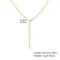 Detail view of a gold stainless steel paperclip chain showing dimensions and weight - Gold Paperclip Chain (NC-2802G) / Gold