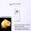 Halloween LED ghost light component view with copper wire and clear battery box - LED Light - Warm Yellow (No Battery)