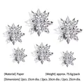 Set of six silver 3D paper snowflake hanging ornaments for Christmas holiday decor - 3D Snowflake Hanging Ornament / Set of 6 / Silver