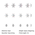 Set of 12 holographic 3D snowflake hanging decorations in 8cm, 10cm, 12cm sizes, 3m long. - Snowflake Banner / 12 Pieces/3m Pack / Holographic