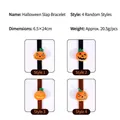 Pulsera de bofetada de calabaza de Halloween con cuatro estilos de caras espeluznantes - Pieza Única / Estilo Cabeza de Calabaza