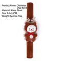 Festive brown reindeer plush Christmas slap bracelet for kids, dimensions 2.6x24cm - Reindeer Style / Single Piece / Brown Deer