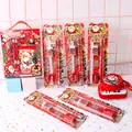 Colección de sets de papelería navideña con tema de Papá Noel en un empaque rojo festivo - Set de Papelería de Papá Noel (YOYO-8006)