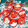 Set festlicher roter Weihnachts-Geldbeutel mit Weihnachtsmann und Grußbotschaften. - Zufälliger Weihnachts-Serien-Stil