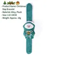 Green plush Christmas slap bracelet featuring a cute snowman design for festive holiday gifts - Snowman / Single Piece / Bell Snowman