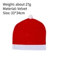 Fodera per sedia a forma di cappello di Babbo Natale in flanella rossa per le feste - Stile Velluto Oro / 33x34cm / Rosso