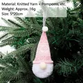 Charming handmade pink knitted Christmas gnome ornament featuring a soft white pom-pom beard - Knitted Ornament Style A (Pink)