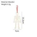 Halloween Skelett Anhänger aus Holz für DIY Party Dekoration Handwerk 15,2cm - Skelett-Form (Stil D)(WLJ004)