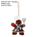 Gingerbread man plush Christmas tree ornament featuring chef hat and spatula design - Style A