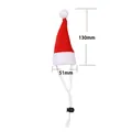 Small red pet Christmas hat with elastic strap, measuring 51mm wide and 130mm in height. - Christmas Hat / M