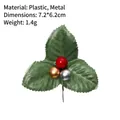 Artificial Christmas leaf branch with red, gold and silver berries - Multicolor
