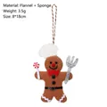 Plush chef gingerbread man Christmas tree hanging ornament with cute red bow and hat - Style C