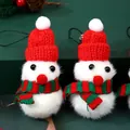 Plüsch-Weihnachtsschneemann-Anhänger mit roten Hüten und Schals. - Schneemann / 3er-Set
