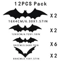 Set di 12 adesivi murali pipistrello 3D neri per Halloween in quattro diverse dimensioni - Set di 12 / Nero