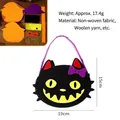 Halloween DIY black cat felt candy bag kit for kids, portable trick-or-treat bag - Style B / Black Cat Style