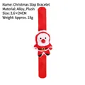 Red plush Santa Claus slap bracelet for kids Christmas gifts party favors 2.6x24cm - Santa Shape / Single Piece / Red Santa Claus