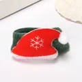 Niedliches grünes Plüsch-Weihnachtsarmband mit roter Weihnachtsmütze und Schneeflocke - Stil C (Weihnachtsmütze)