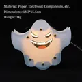 Halloween ghost shaped DIY paper lantern material kit with glowing LED light effect - White Ghost