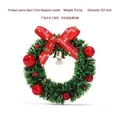 Style C mini artificial Christmas wreath fridge magnet decoration with red bow and gold bell - Diameter approx 7.4cm / Style C
