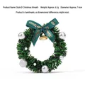 Miniature green Christmas wreath magnetic fridge magnet with festive Merry Christmas bow - Diameter approx 7.4cm / Style D