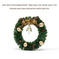 Mini festlicher Weihnachts kranz Magnet Kühlschrankmagnet mit Glocke und Merry Christmas Schild - Diameter approx 7.4cm / Stil E