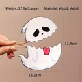 Große Halloween-Holzklammer im Gespenster-Design für Party-Deko, 13,2x11,4cm - L / Weißer Geist