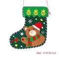Kit de materiales para calcetines de Navidad hechos a mano con motivo de oso para árbol - Estilo Oso Marrón / Kit DIY (17.8*20.1cm)