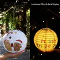 DIY Christmas paper lantern with cartoon bear and LED light for party decor - Christmas Bear Gingerbread Style (Style F) / 1 Piece