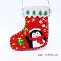 Kit DIY de bota de Navidad de fieltro con un lindo pingüino, tamaño 17,8x20,1 cm - Estilo Pingüino / Kit DIY (17.8*20.1cm)