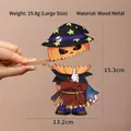 Grande clip a zucca di Halloween in legno da 15,3 cm con cappello da mago per decorazioni - Taglia L / Spaventapasseri di Zucca