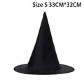 Black Halloween wizard witch hat made of Oxford cloth, variant size S measuring 33cm x 32cm - Kids Size 33*32cm