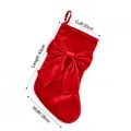 Large red velvet Christmas stocking with a decorative bow for fireplace mantel hanging - Velvet Bowknot-Bright Red
