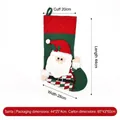 Festive red and green knitted Santa Claus Christmas stocking for holiday gifts and home decor - Knitted 3D Santa Claus Style / Red and Green