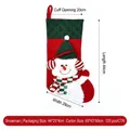 Red and green knitted Christmas stocking with plush snowman decoration - Knitted 3D Snowman Style / Red and Green