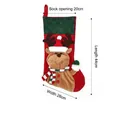 Knitted Christmas stocking gift bag with large 3D plush reindeer for fireplace. - Knitted 3D Reindeer Style / Red and Green