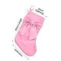 Elegant pink velvet Christmas stocking with a large bow, 43cm length size guide - Velvet Bowknot-Pink