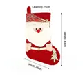 Decorative red Santa Claus Christmas stocking with gold foil tree design, 43cm long - Red Gold-Stamped Christmas Stocking - Santa Claus