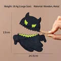 Handcrafted black and yellow wooden monster clip for Halloween cosplay hair accessories - Devil Ghost / L / Large Devil Ghost