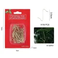 Pack de 100 crochets de décoration de sapin de Noël en forme de S dorés avec boîte - Forme S (100 Pcs) / Or